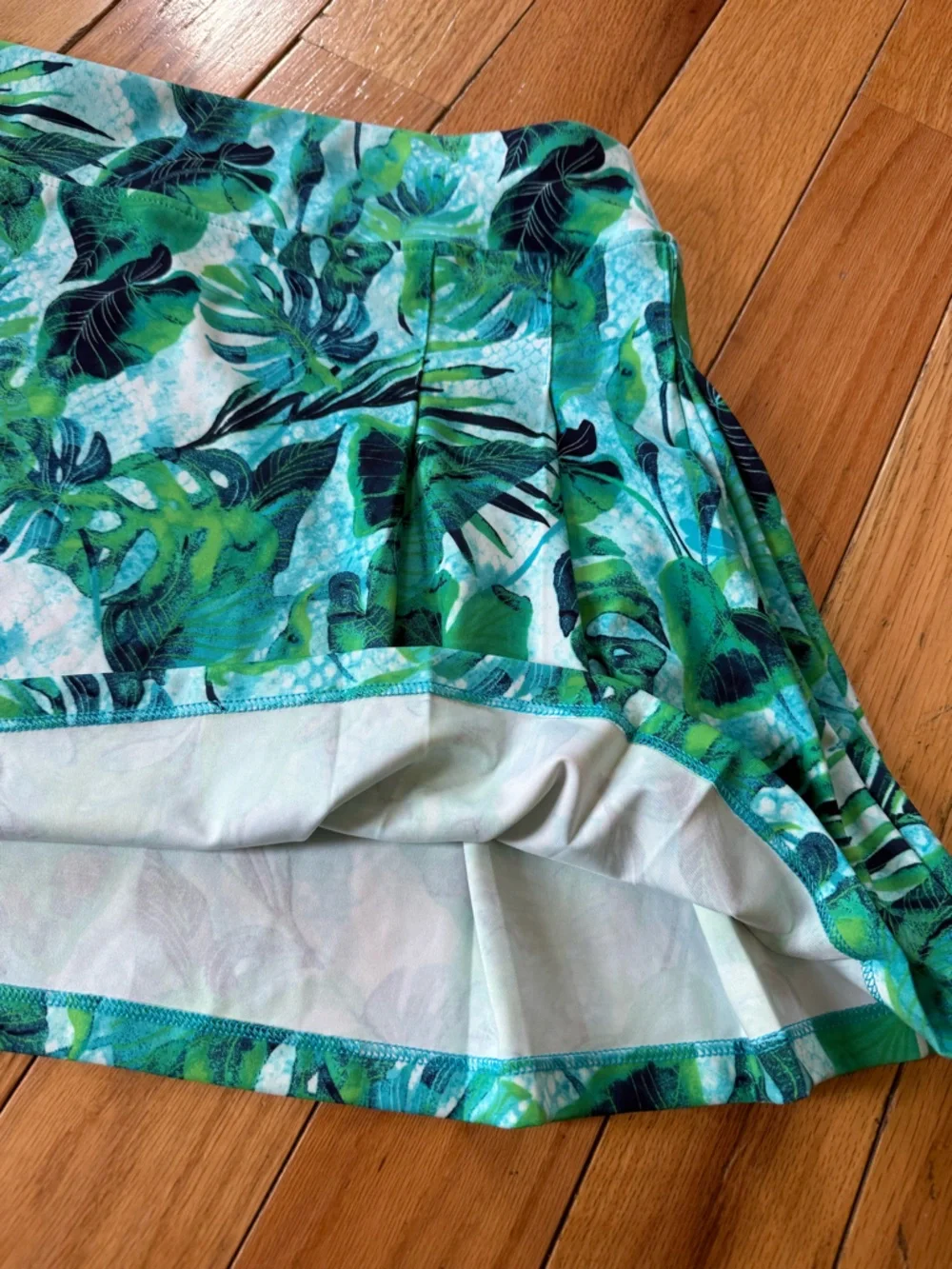 Tommy Bahama Golf Green Turquoise Palm Leaf Print Skirt Stretch Women’s Size XL - Picture 4 of 10
